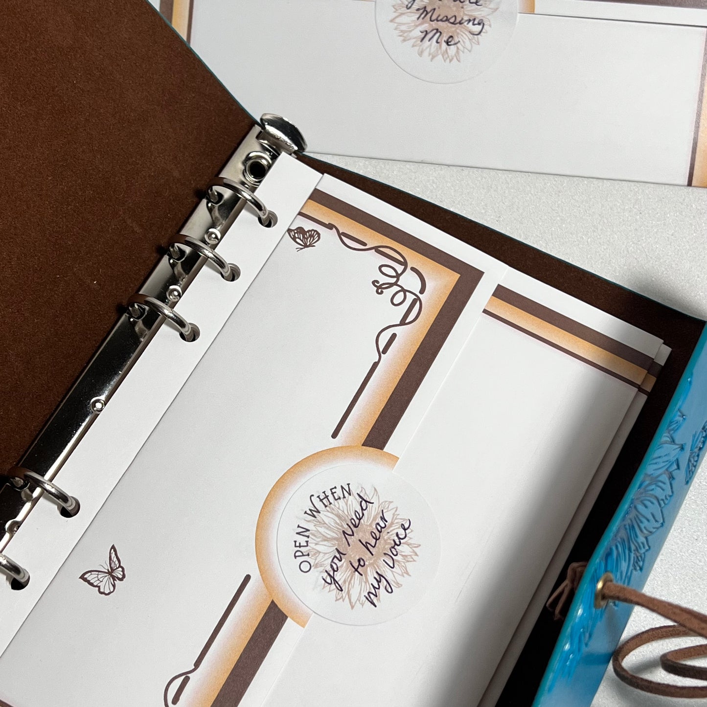 We have also included 20 matching sticker seals in this collection. There is room to write a line to tell your recipient exactly when to open this letter. Example: "Open When You Need To Hear My Voice"